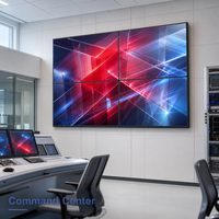 Mur vidéo LCD 49 pouces à cadre ultra-fin de 0,88 mm, écran à raccordement sans soudure pour salle de contrôle de sécurité et centre de commandement