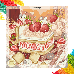 Kit per Diamond Painting - Fragola con Animali Carini, Arte Diamantata 5D Fai da Te per Decorazioni Domestiche - Product Image 1