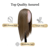 Peluca con Nudos Decolorados y Borde Natural, Suave y Sedosa, Sin Caída, Sin Enredos, Logotipo Personalizado para Mujeres Blancas, Cabello Caucasiano 100% Virgen