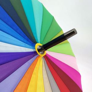 Parapluie de golf coupe-vent 24K Rainbow, durable, entièrement imprimé, en pongee coloré, avec poignée en bois, logo personnalisé, idéal pour les cadeaux et les voyages - Product Image 4