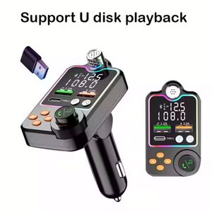 QC3.0 Car Charger Q15 FM Transmitter 2 <b>USB</b>+Type <b>C</b> Car Charger Fast Charging MP3 Player Car Charger for Mobile Phone - Product Image 3
