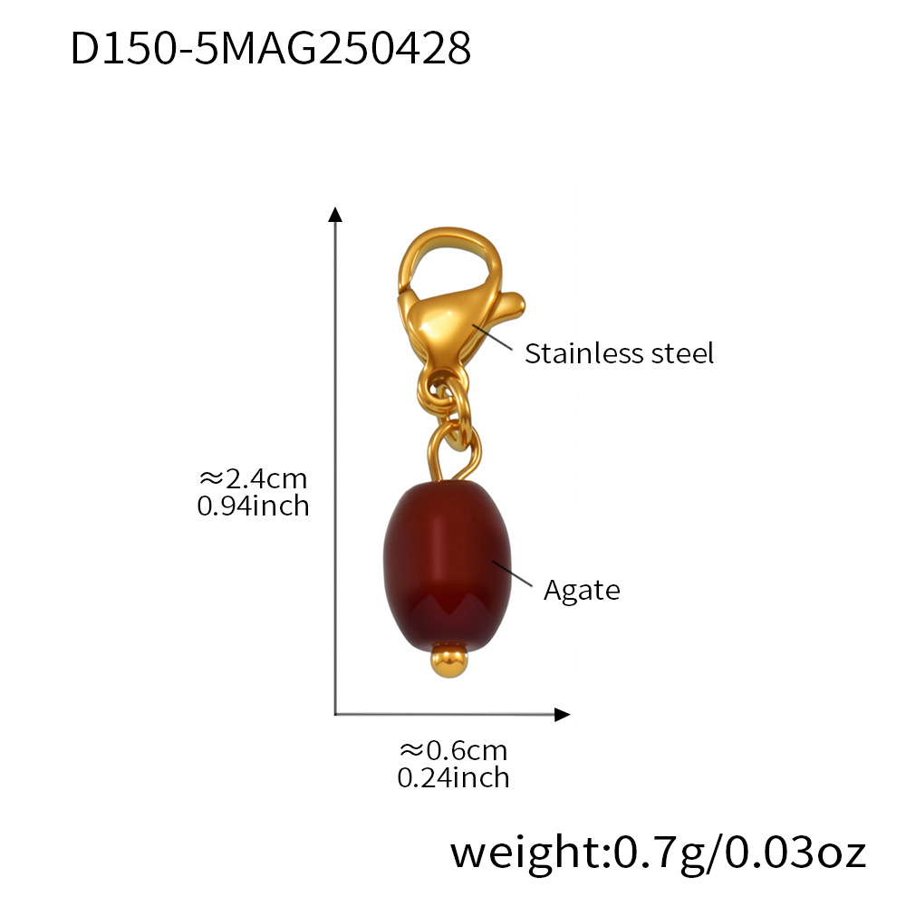 D150-5-pendentif agate dorée 5pcs