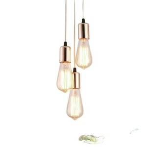 Three Head Pendant Light Black Round <b>E26</b> LED Chandelier For Restaurants Bars Hotels Guesthouses - Product Image 4