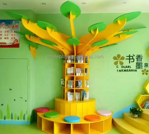 Bibliothèque créative Eibele pour la <span class=keywords><strong>maternelle</strong></span>, la garderie, l'école <span class=keywords><strong>maternelle</strong></span>, la crèche, décoration de sol en forme d'arbre, étagère et tabouret - Product Image 6