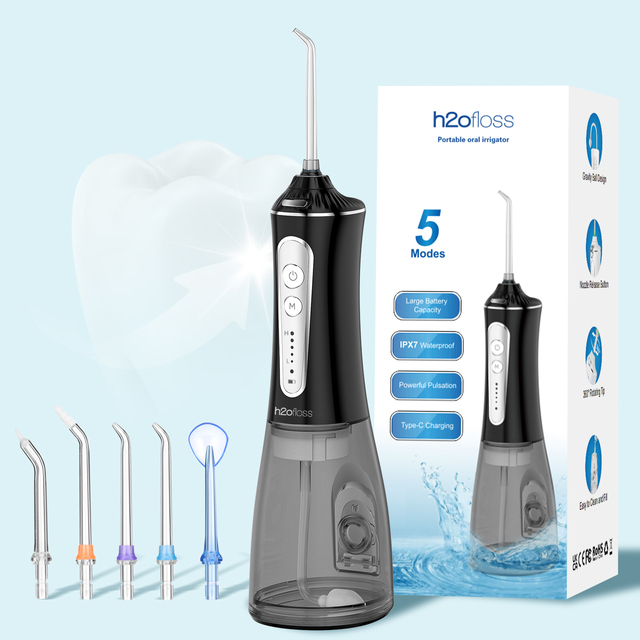Portable Electric Dental Water Flosser with USB IPX7 Waterproof Oral Irrigator Teeth Cleaner Water Floss