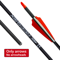 Flèche en carbone traditionnelle de 31 pouces, ID 6,2 mm, pour la chasse et le tir à l'arc recurve, pointe en acier, plume en plastique, spine 250-800