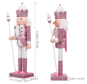 Décoration de Noël en bois <span class=keywords><strong>rose</strong></span> de 12 pouces, figurine de <span class=keywords><strong>soldat</strong></span> en bois de noyer, ornement de bureau, décoration de vacances - Product Image 5