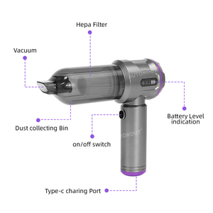 Aspirateur de voiture sans fil portatif mini, moteur sans balais 3 vitesses, aspiration maximale <span class=keywords><strong>18</strong></span> <span class=keywords><strong>Kpa</strong></span>, puissance 100W, autonomie 38 min, pour la poussière - Product Image 6