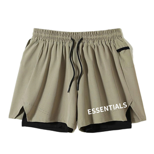 Shorts de sport décontractés d'été en polyester de haute qualité (95 % polyester et 5 % élasthanne), coupe ample, séchage rapide, pour la gym et le fitness - Product Image 1
