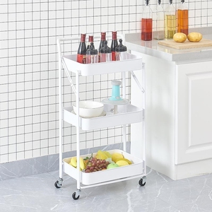 Danh Sách Mới Đa Hai Lớp Đồ Ăn Nhẹ Hộ Gia Đình Cuốn Sách Kệ Nhà Bếp Rau Trái Cây Lưu Trữ Giá Phòng Tắm Phòng Ngủ Cán Giỏ Hàng - Product Image 6