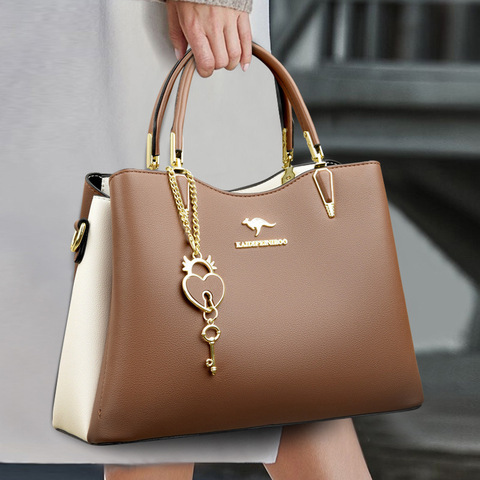 High Quality Fashion Pu Leather Women Handbag Waterproof Ladies Messenger Bag Shoulder Bag Business Wedding Bag Mommy Bag