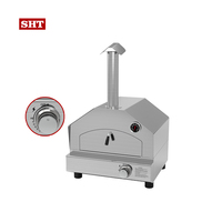 Four à pizza au gaz 16 pouces en acier inoxydable multifonctionnel pour l'extérieur avec cheminée et thermomètre pour les fêtes