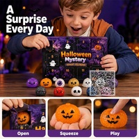 Calendrier de l'Avent d'Halloween : Compte à rebours de 12 jours avec jouets moelleux, friandises non comestibles, récompenses pour le jeu de la Bonbonnière, fournitures pour magasins de bonbons et fêtes
