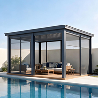 Premium Moderne Aluminium-Pergola-Set Maßgefertigt Pulverbeschichtet Rostbeständig Lamellendach für Gewerbliche Terrasse Garten