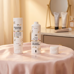 Tube souple blanc en PE vide avec bouchon à clapet pour gel réparateur cutané médical, emballage pour pommade et soins topiques de la peau - Product Image 1