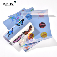 Papel Adhesivo Plateado Brillante de una Sola Cara, Activado por Agua, Acrílico PET Impermeable para Impresión de Inyección de Tinta y Láser, Adhesivo de Enmascaramiento