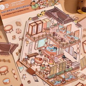 Adesivo <span class=keywords><strong>di</strong></span> scena 3D della serie del <span class=keywords><strong>mondo</strong></span> <span class=keywords><strong>di</strong></span> capibara Mini per i regali promozionali - Product Image 3