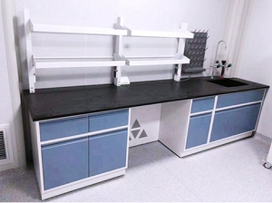 Bancos de laboratorio de acero de buena calidad, muebles de laboratorio, mesa de laboratorio de física escolar con fregadero y armario - Product Image 2