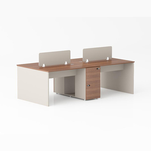 Modern modüler gri hücre iş istasyonu masaları çalışan çalışan için tek 2 4 kişi koltuklu personel ofis masaları - Product Image 4