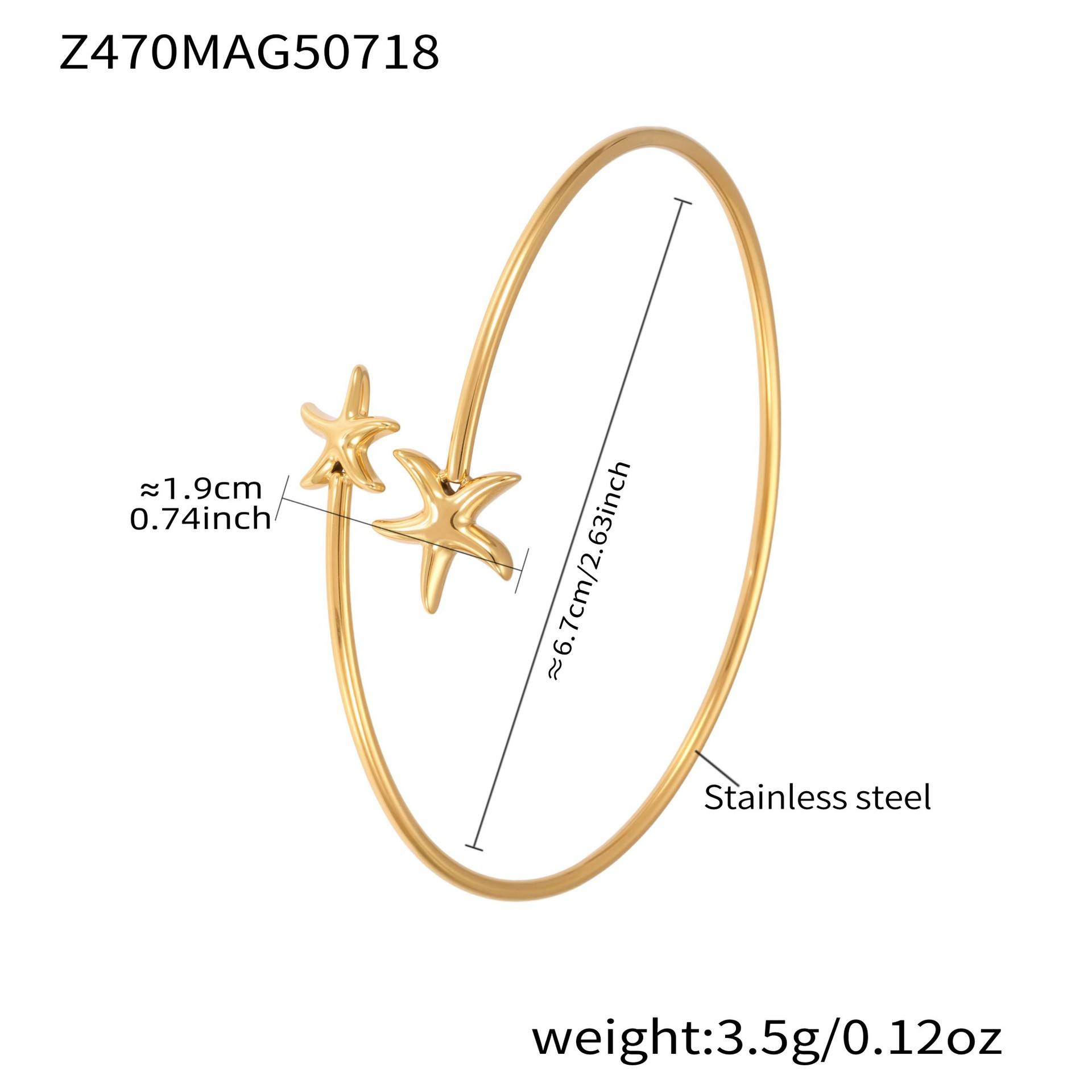 Bracelet double étoile de mer doré Z470