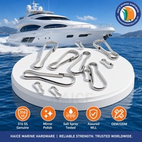 Nouvelle mousquetelle simple en acier inoxydable 316 pour marine, 30 mm, pour porte-clés, carte d'identité, accessoires de quincaillerie pour yacht et bateau