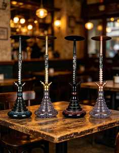 Decorative <b>Hookah</b> Stand Alone <b>Hookah</b> Metal Frame Glass Base Tobacco <b>Pipe</b> for Lounge Bar Home Use - Product Image 2