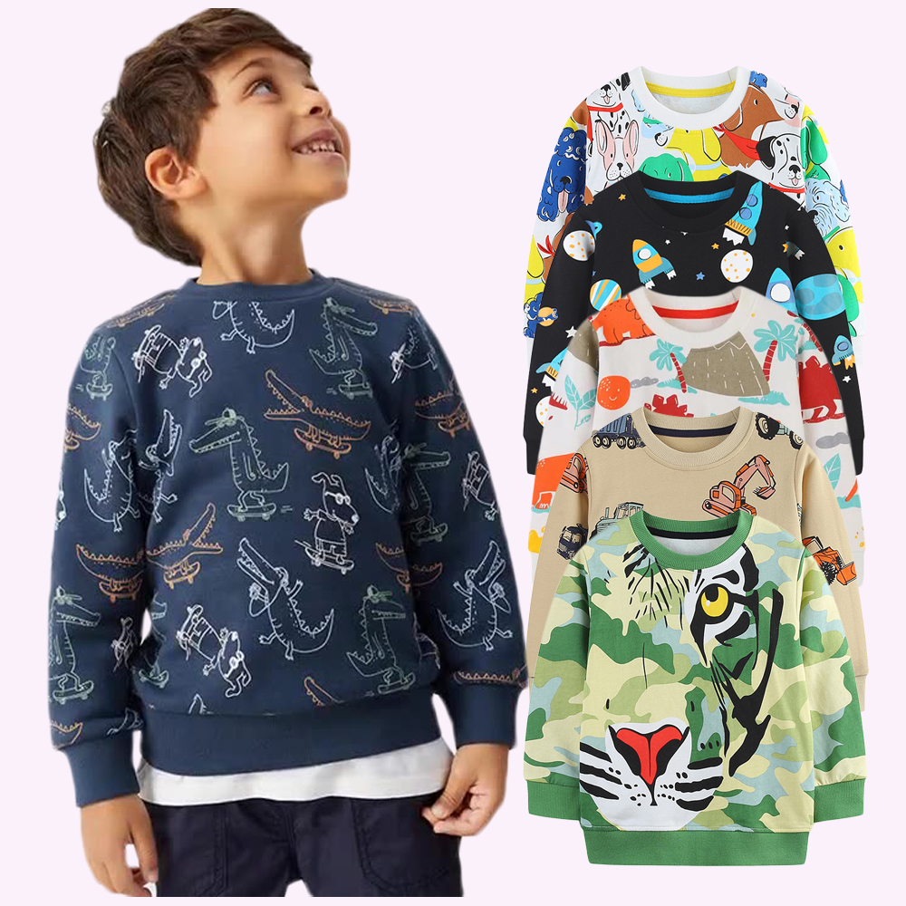 Wholesale Spring and Autumn Kids Pullover Cotton Sweater Children Long Sleeve Crewneck Sweatshirt for Boys