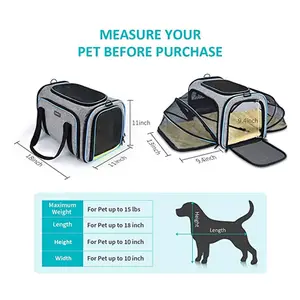 Carriers Airline Approved Car Travel Carrier Soft Plush Window Mesh Cushion Luxury Pet Cages Carriers Kennel Bag