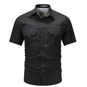 Camisa de Pesca y <span class=keywords><strong>Senderismo</strong></span> Personalizada para Hombre, de Manga Corta, con Botones, de Poliéster y Elastano, Protección UV, Estilo Western - Product Image 2