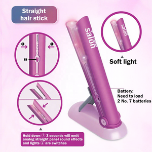 Kit de jouets de salon de coiffure pour filles 6 pièces lisseur en plastique et jouets de simulation de <span class=keywords><strong>styliste</strong></span> pour enfants et tout-petits - Product Image 5