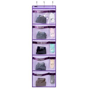 Weekly Kids Closet Organizer with Monday to Friday School Clothing Storage Hanging Hanging Clothes Jewelry Storage Tool for Kids - Product Image 1