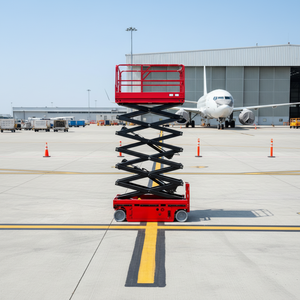 Самоходный аккумуляторный ножничный подъемник (электрическая подъемная платформа) для обслуживания зданий - Product Image 1