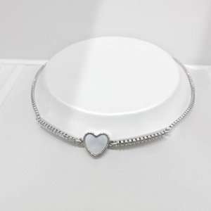 custom plata 925 sterling silver shell Heart Shape <b>bracelets</b> fashion Everyday gem Gold Plated charm Chain <b>bracelet</b> for women - Product Image 2