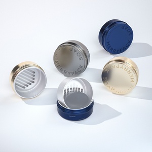 Boîte à savon en aluminium personnalisée en gros, ronde, avec couvercle à vis, pour voyage et usage domestique, avec plateau anti-goutte, gravure et couleur personnalisées - Product Image 2