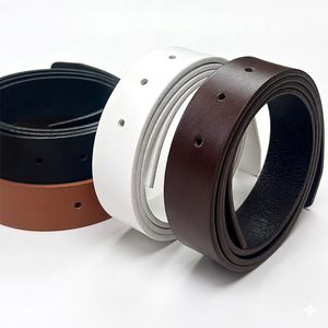 Correa de Cuero Genuino Italiano de Origen Coreano, Solo Correa de Repuesto de 30mm x 110cm con 5 Agujeros, Sin Hebilla, Venta al Por Mayor - Product Image 3