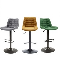 Nouvelle Arrivée Tabouret de Bar Pivotant Réglable en Tissu Moderne Populaire pour Salle à Manger, Salon, Bar à Domicile et Utilisation Hôtelière