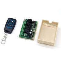 Control Remoto Universal Inalámbrico de Cuatro Canales, 12V, Aprendizaje de Código, 433, 92MHz, 315MHz, RF, Transmisor y Receptor para Puerta de Garaje