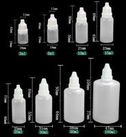 Flacon compte-gouttes en plastique de haute qualité, 5 ml, 10 ml, 15 ml, 30 ml, 50 ml, 100 ml, pour liquides, avec logo personnalisé