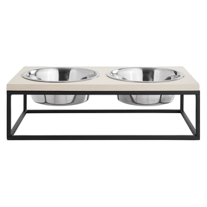 Elevated Iron &amp; Wood Dog Water Feeder, <strong>Cat</strong> <strong>Food</strong> Bowl <strong>Holder</strong> for Pets Double Bowl Feeder Stand Bowl Pet Feeder Pet Supplies - Product Image 2