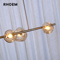 Lustre linéaire en verre transparent RHOEM, lustre en verre pour villa, salon, escalier, lampes de luxe, décoration intérieure