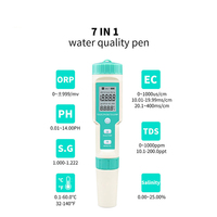 Testeur de qualité de l'eau multi-paramètres 7 en 1, 3 en 1, capteur de température, SG, SEL, ORP, PH, EC, TDS