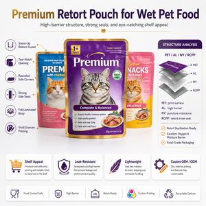 Sachet à haute barrière <span class=keywords><strong>en</strong></span> aluminium, scellé sur 3 côtés, pour viande <span class=keywords><strong>en</strong></span> conserve et aliments pour animaux, sac opaque résistant aux perforations pour emballage - Product Image 4
