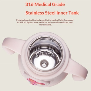 ขวดนมเด็กสแตนเลส 316 ฉนวนสุญญากาศ ยี่ห้อ Qingyue พร้อมหลอดดูด ลายการ์ตูน มีหูจับ ป้องกันการตก สำหรับฝึกดื่ม - Product Image 3