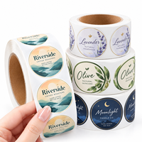 Autocollants circulaires personnalisés en rouleau, imperméables, autocollants ronds pour marque, pour torréfacteur de café et marque de soins naturels