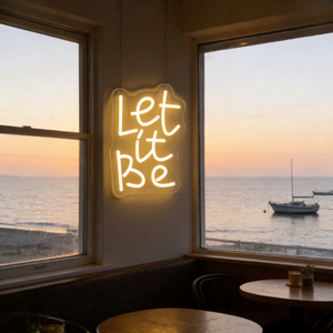 Letrero LED de Neón con la Frase "Let It Be" de Neonawall para Fanáticos de la Música, Luz de Neón Cálida Blanca en Letras Cursivas para Decoración del Hogar y Dormitorio - Product Image 5