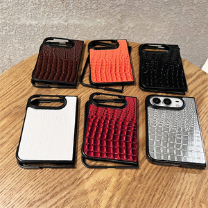 Étui de téléphone en cuir de crocodile brillant INS pour iPhone Duo, texture coréenne, anti-chute, antichoc, coque arrière pour fille pour iPhone Duo - Product Image 2