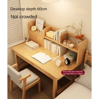 Bureau d'ordinateur en bois massif Huanju avec étagère intégrée, non pliable, non réglable, gain de place, écologique