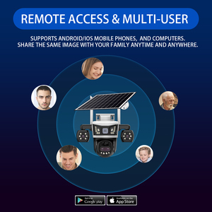 Caméra solaire V380 Pro 4K à trois objectifs, zoom 10x, audio bidirectionnel, 4G, extérieure, faible consommation, batterie 8000 mAh, IP66, détection de mouvement PIR - Product Image 4