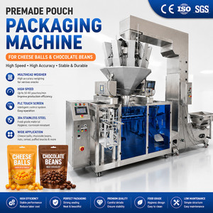 Machine d'emballage entièrement automatique pour sachets préformés, idéale pour les billes de fromage, les fèves de chocolat, les sachets à fermeture éclair et les granulés – Équipement de remplissage et de scellage - Product Image 1