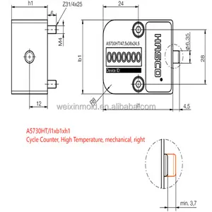 Compteur de Cycle mécanique Hasco A5730 A5730HT compteur de Cycle M-RCC Misumi compteur de tir M-CPVL pour moules en plastique